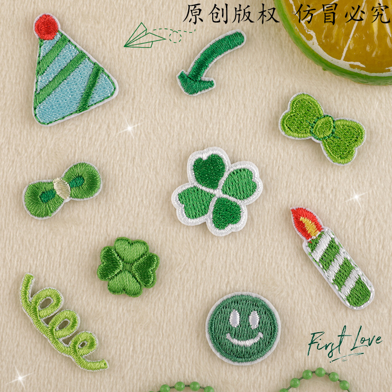 Patch Embroidery Label Accessories for Wappen Leaf Line Embroidery diy South Korea Hot Selling Accessories Patch Cloth Stickers