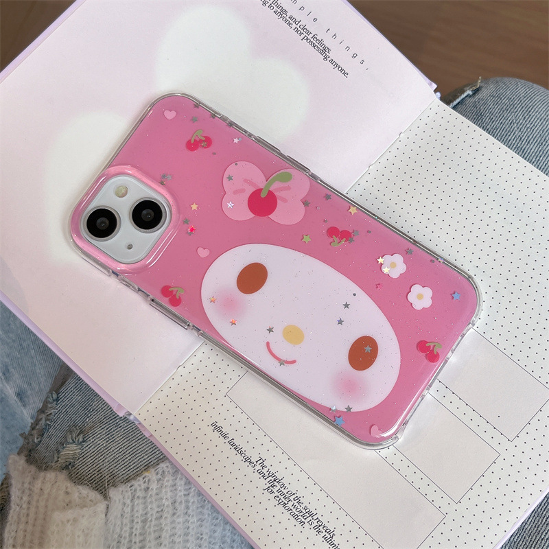 闪片大脸蝴蝶结美乐蒂小羊适用iPhone16苹果15ProMax手机壳14卡通|undefined
