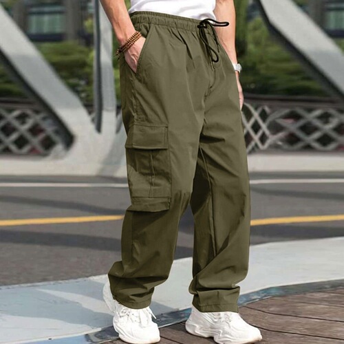 Spring and Autumn Season Men's Loose Straight Leg Casual Pants, Men's Casual Work Pants
