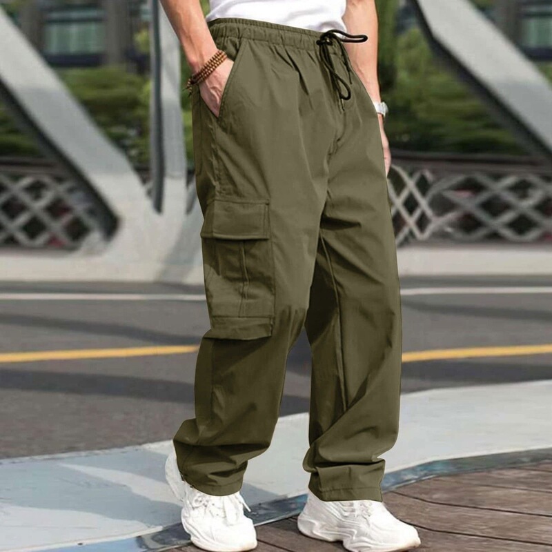 Amazon Spring and Autumn Youth Casual Pants Men's Loose Straight Trousers Men's Casual Workwear Trousers Aunt Men's Clothing
