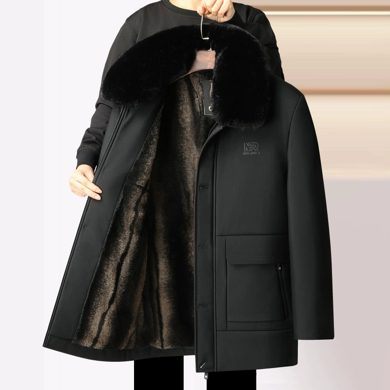 Зимняя шерстяная хлопчатобумажная мужская толстая хлопчатобумажная одежда для пожилых людей