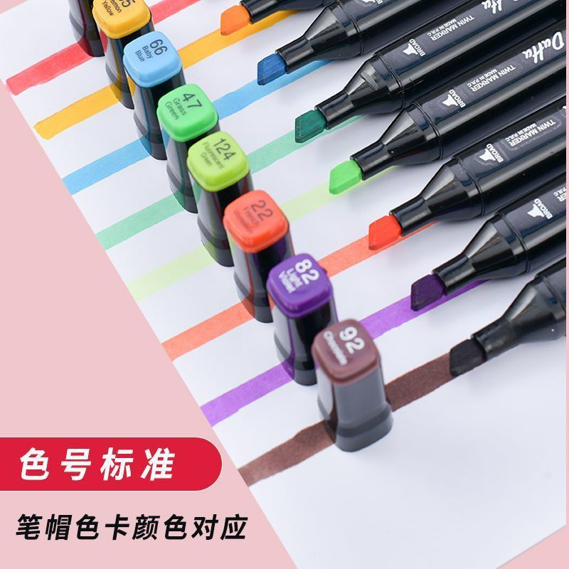 Juego de pinceles de rotulador de doble cabeza al por mayor 24 36 30 40 48 colores niños dibujados a mano Touch pintura anime