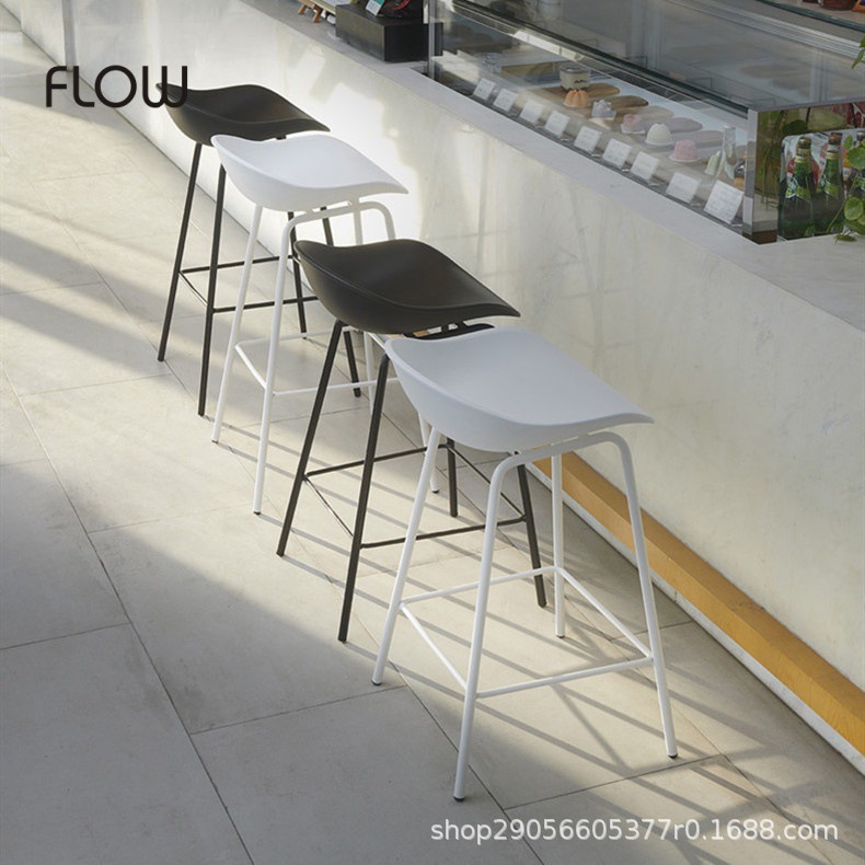 Factory wholesale creative wrought iron bar chair subnet red ins high bar stool Nordic Net red plastic bar chair