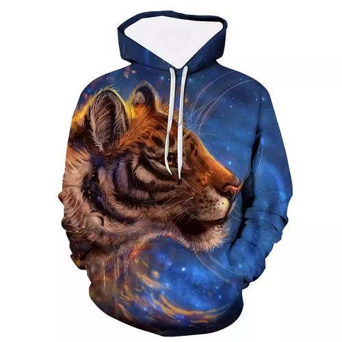 Men's Sweatshirt Western Autumn and Winter 3D Digital Printing Large Size Casual Hooded Sweatshirt