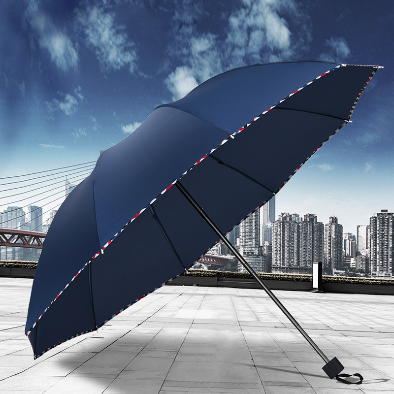 Large Oversized Umbrella for Men and Women Three-Person Double Sunny and Rainy Umbrella Extra-Large Reinforced Student Folding Thickened Sunshade Umbrella
