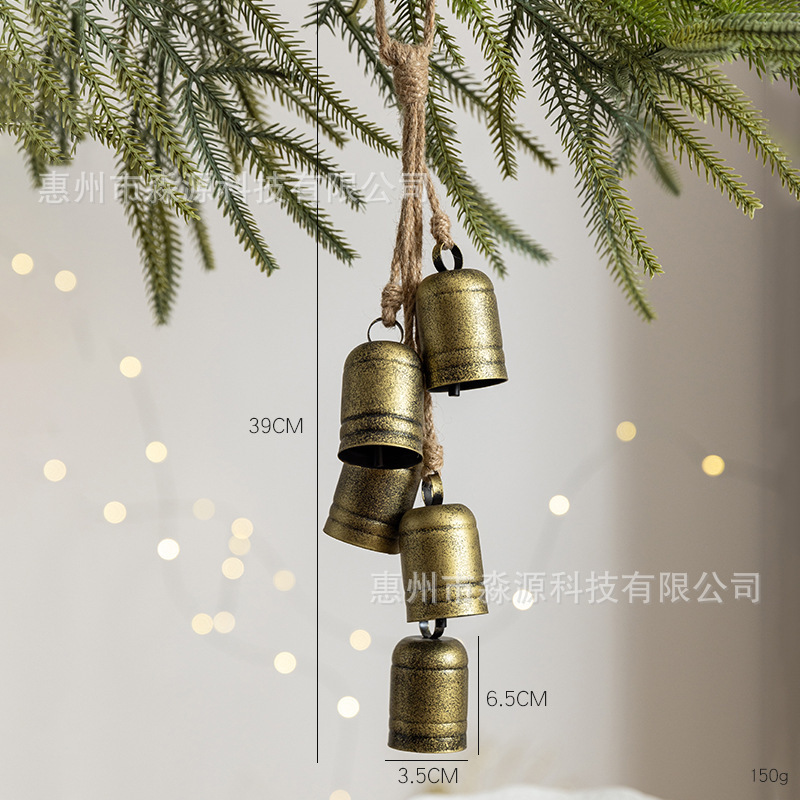 クロスボーダーレトロクリスマスベルクリスマスベルペンダントクリエイティブクリスマスオーナメントドア壁掛け装飾シーンアクセサリー|undefined