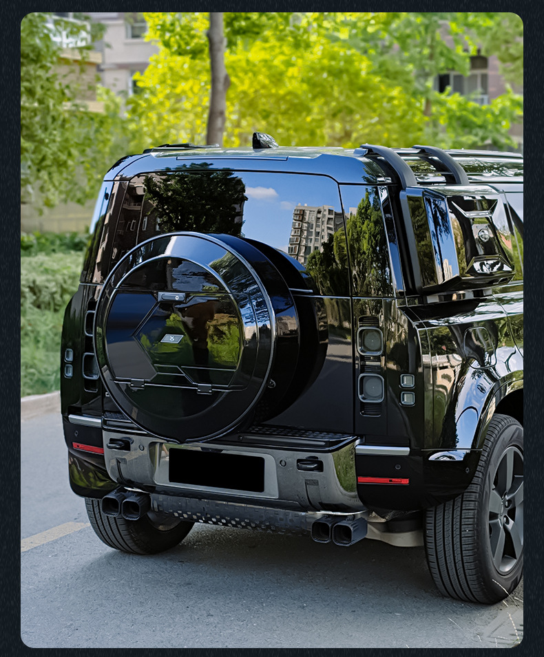 Suitable for the New Land Rover Defender Spare Tire Cover 90/110/130 Rear Tailgate All Black Spare Tire Cover Spare Tire Shell Modification