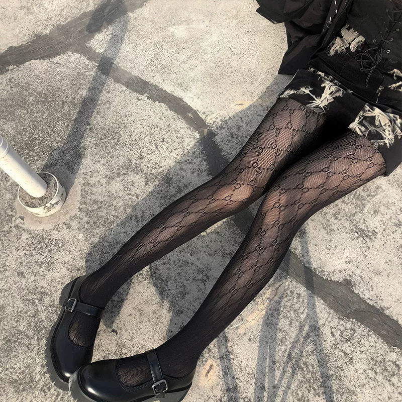Сетчатые колготки, сексуальные прозрачные с узором, цвета: Big G Black/Black G/White G