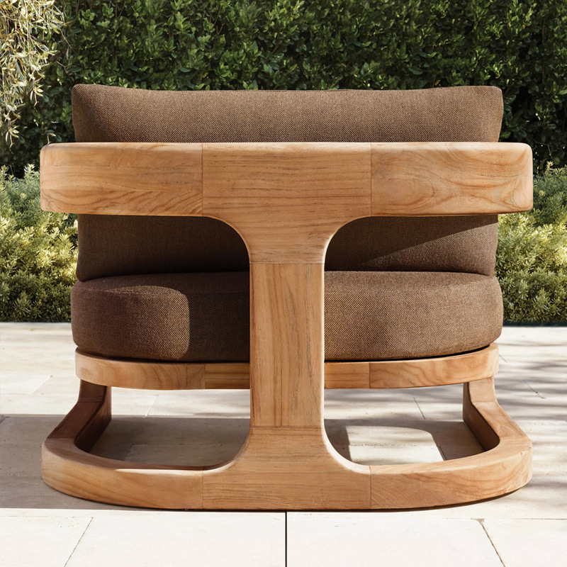 Hoteles modelo de habitaciones residenciales ventas sofá diseño de ocio sofá silla de teca muebles al aire libre sofá de madera maciza