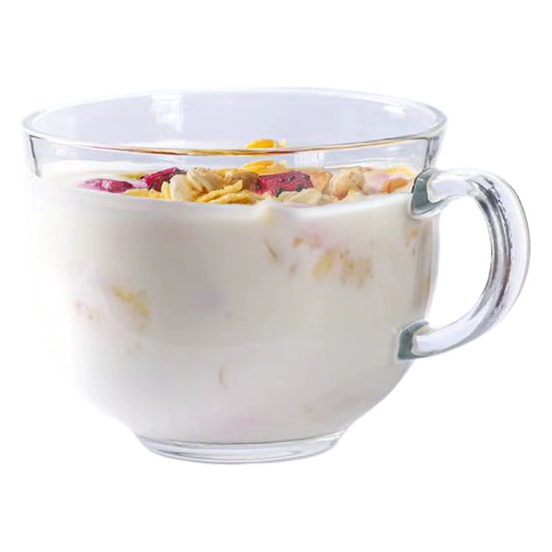 Кубок для молока для завтрака Стеклянная чашка с ручкой Пузырьковая овсяная чашка Домашняя кофейная чашка Креативная прозрачная чашка для воды Рекламная Подарочная чашка