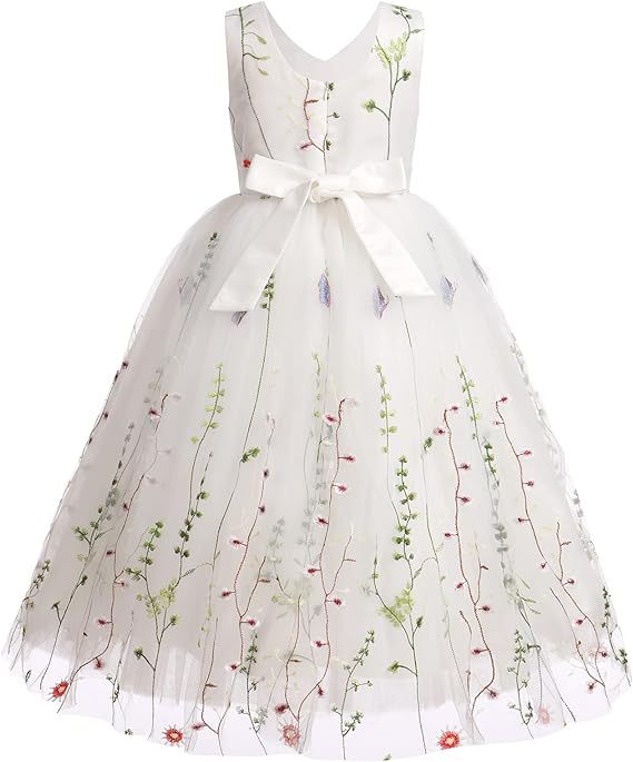 Robe de cérémonie en tulle brodé pour fille et occasions_voghion.com