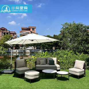 Nordic Leisure Outdoor Furniture Courtyard B&B Hotel Sofa Terrace Villa Balcony Reception Rattan Chair Coffee Table Combination
