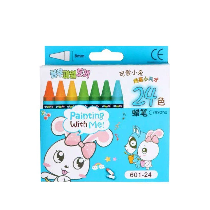 Детский карандаш синий кролик 8 цветов 12 цветов 24 цвета карандаш граффити картина маслом палка детский сад школьные канцелярские призы