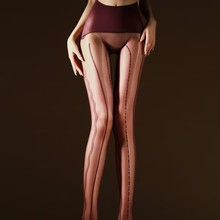 挚欣「电波」蕾丝提花一体性感无缝丝袜女丝滑油亮超薄极光连裤袜