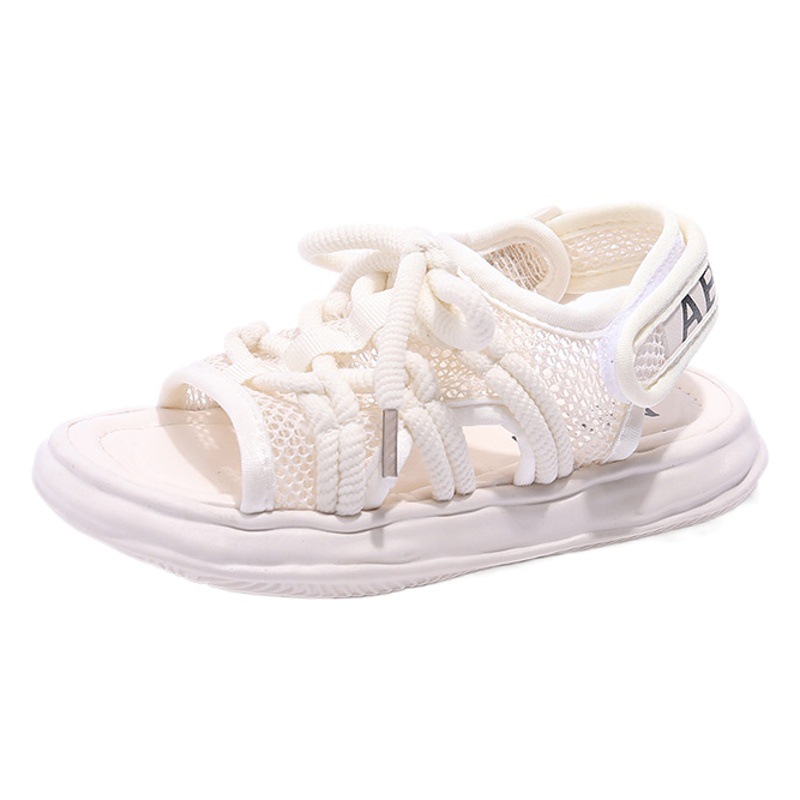 NOVEDAD DE VERANO 2025, sandalias de suela blanda de color caramelo para niños, zapatos de playa transpirables para niñas y estudiantes, zapatos de moda para niños