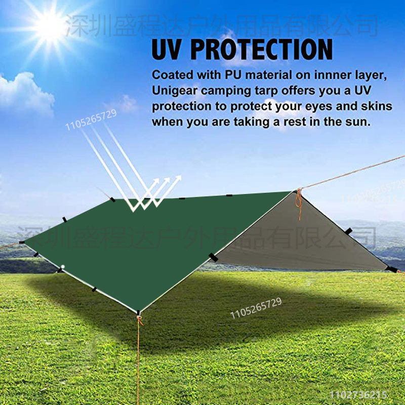 Multifunctional 19-Point Canopy with Silver Coating, Rainproof and Sunproof Shelter, Outdoor Camping Shade