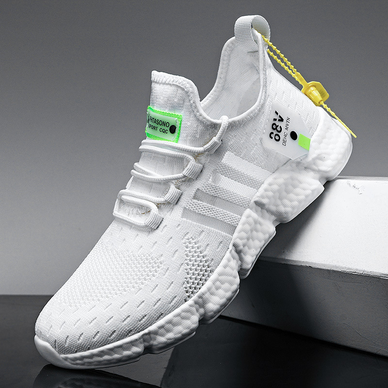 Cross-border 2025 new casual sneaker men's Korean trend mesh running shoes plus size fashion Mens shoes