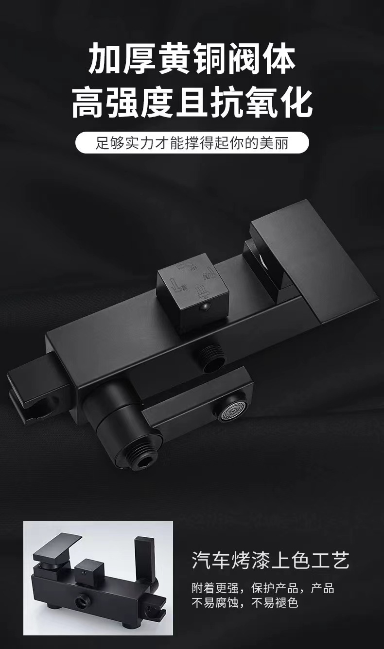 Foreign trade black shower head set, constant-temperature black household bathroom shower head, bathroom rain shower pressurized shower head Application Scenario