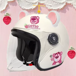 3C Half Helmet Electric Vehicle Helmet Women's Winter Earmuffs