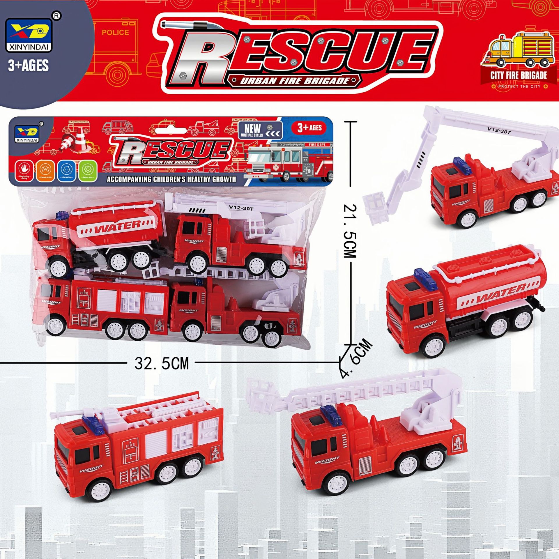 Juguete de Coche de Ingeniería de Inercia Plástico con Deslizamiento para Niños