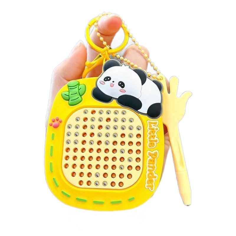 Panda magnetic bolas de acero tablero de dibujo de dibujo de dibujos animados juguetes de dibujos animados llaveros vacaciones regalo de estudiantes colgantes mochila