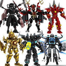 跨境马桶人VS监控人积木玩具泰坦电视人电钻人摆件