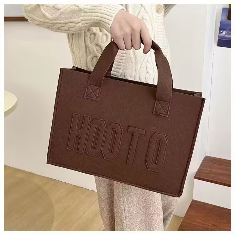 Hooto nueva bolsa de mano de gran capacidad para mujeres bolsas de felt de textura de clase de transporte al por mayor