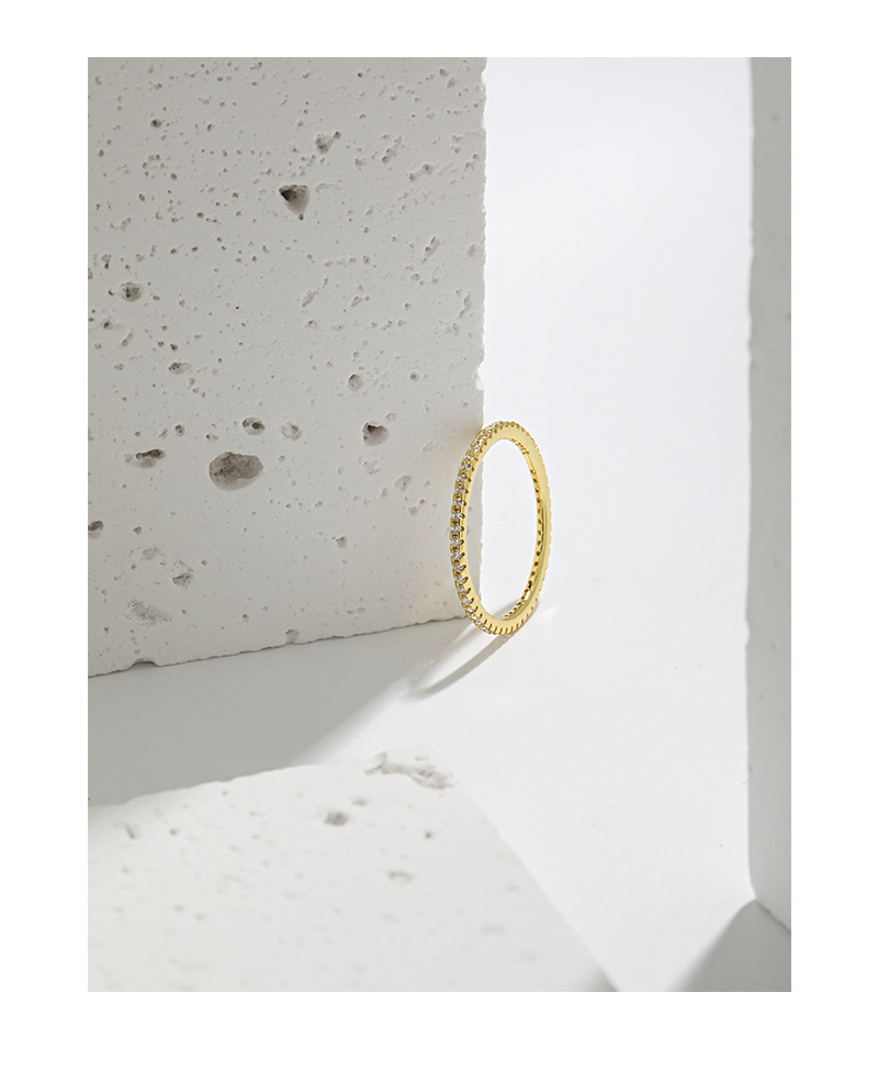 Fashion Geometric Sterling Silver Inlay Zircon Rings 1 Piece