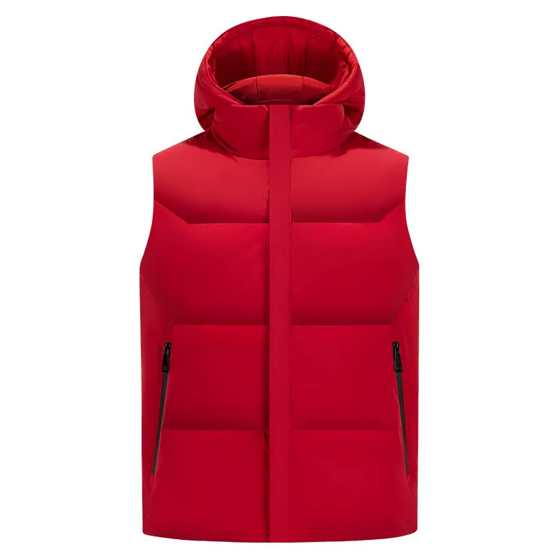 情侣通用羽绒马甲加厚帽子可拆90白鸭绒净版马夹背心保暖羽绒外套