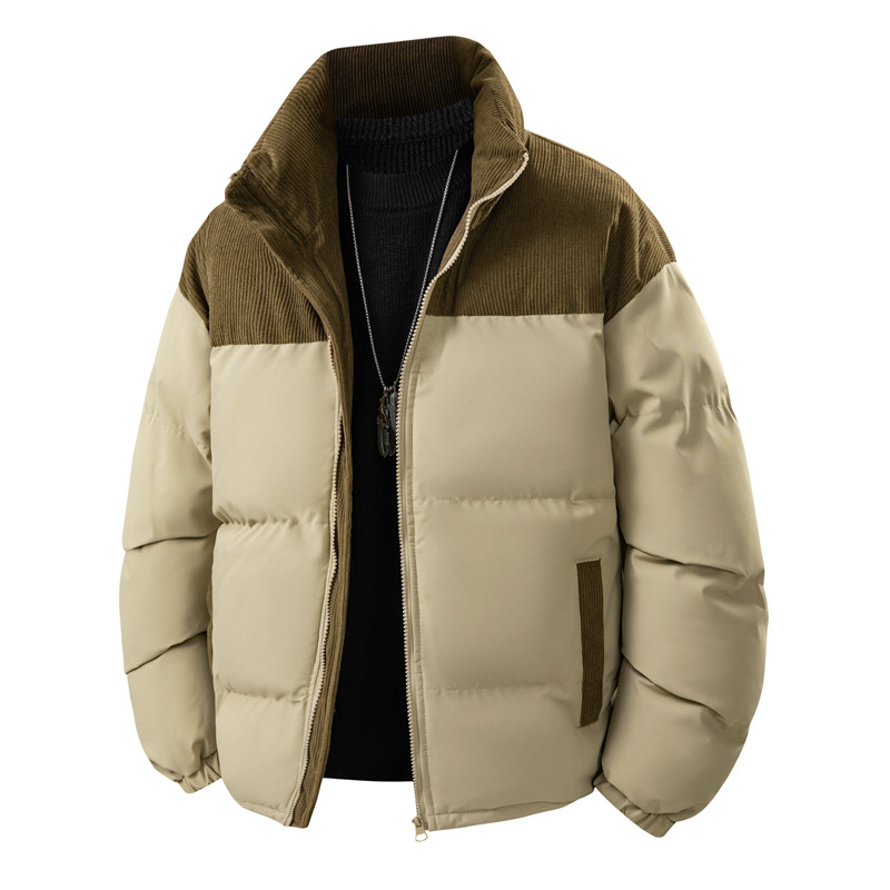 Padded Clothes Men's And Women's Corduroy Padded Clothes Thickened Padded Jackets Loose Stand-up Collar Couple Jackets_viptrois.com