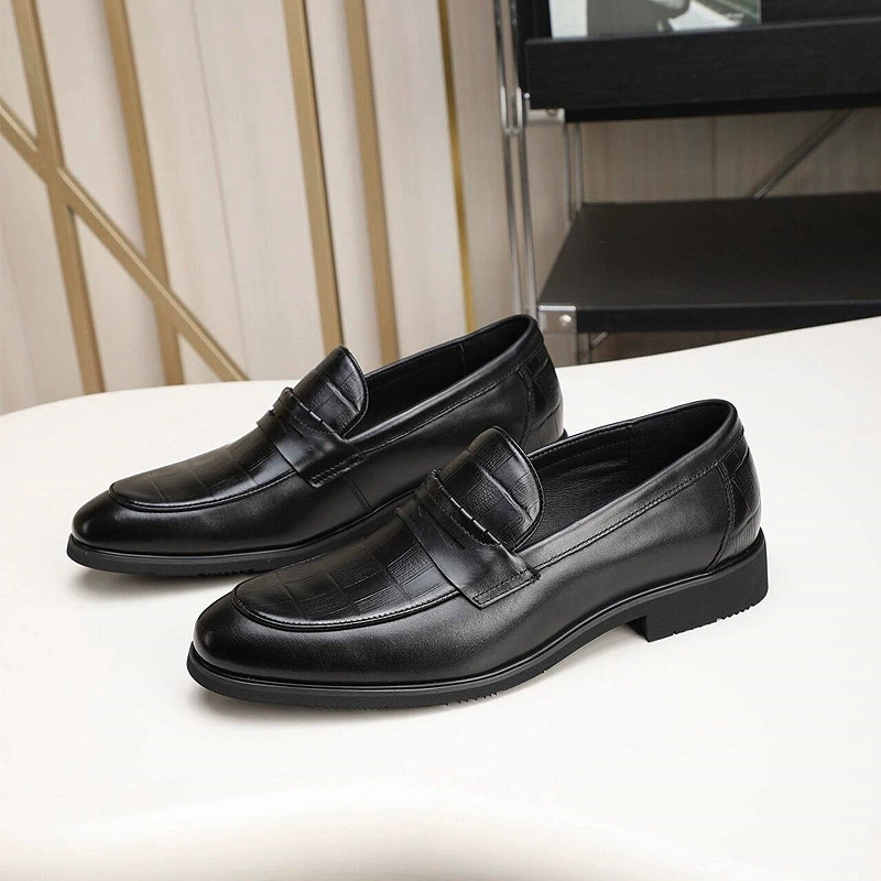 Мужские деловые туфли для трансграничных поездок, новый стиль, мужская обувь из натуральной кожи из воловьей кожи, мужская обувь без шнуровки в стиле ретро на мягкой подошве, мужская обувь в британском стиле