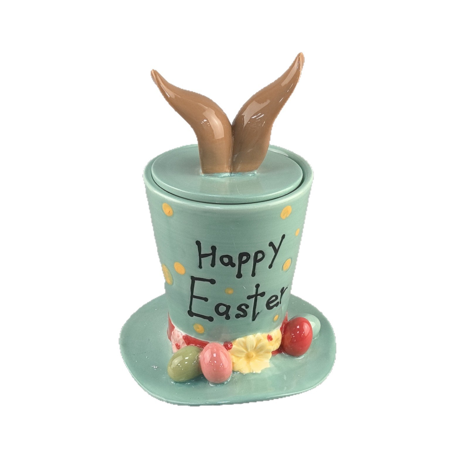 Pascua creativa transfronteriza de cerámica gorra de orejas jarras de alto valor de cara dulce lindo jarras de almacenamiento decoración para el hogar