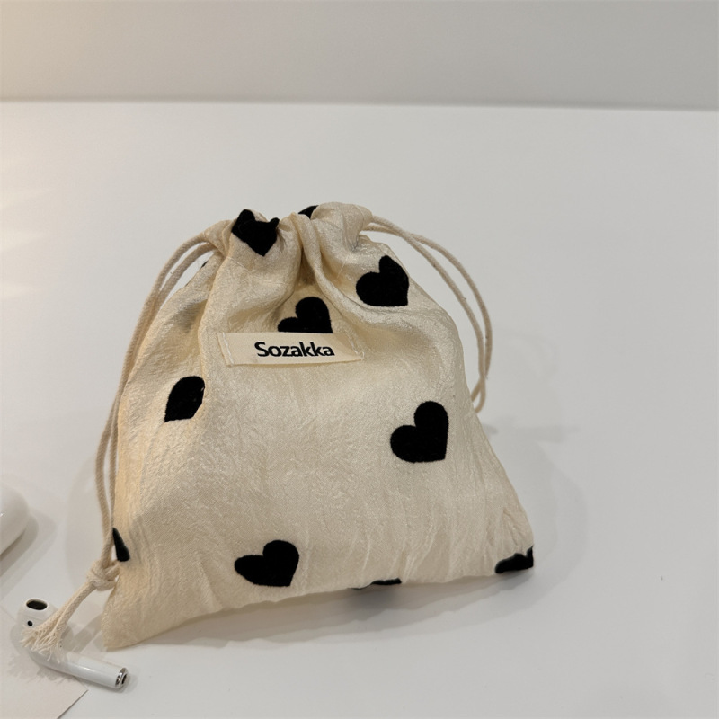 36252シャンパンハート巾着袋巾着小物収納袋布袋学生雑物携帯洗面袋|undefined