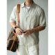 Japanese Lyocell Tencel Pleated Short-sleeved Shirt Men's Spring and Summer 2025 New Vacation Business Casual Shirt