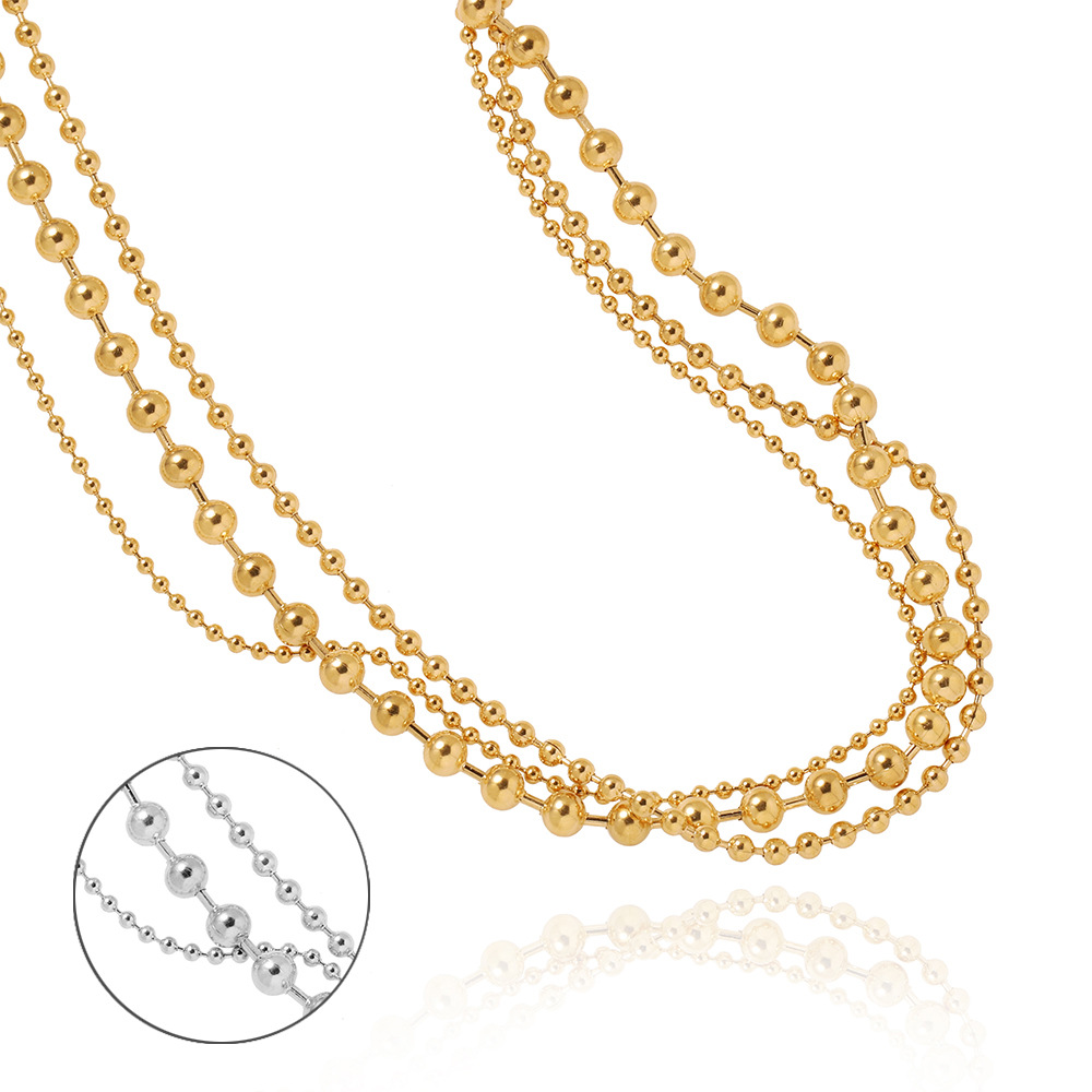 Collier multi-rangs doré pour pull en acier inoxydable femme_voghion.com