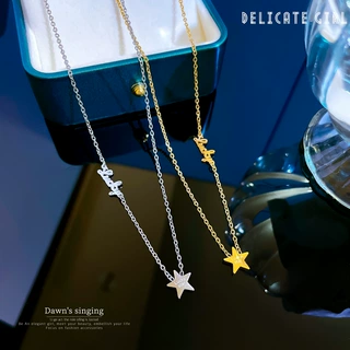 【通体钛钢】星星极简风情侣炉内真金项链女ins网红锁骨链配饰品