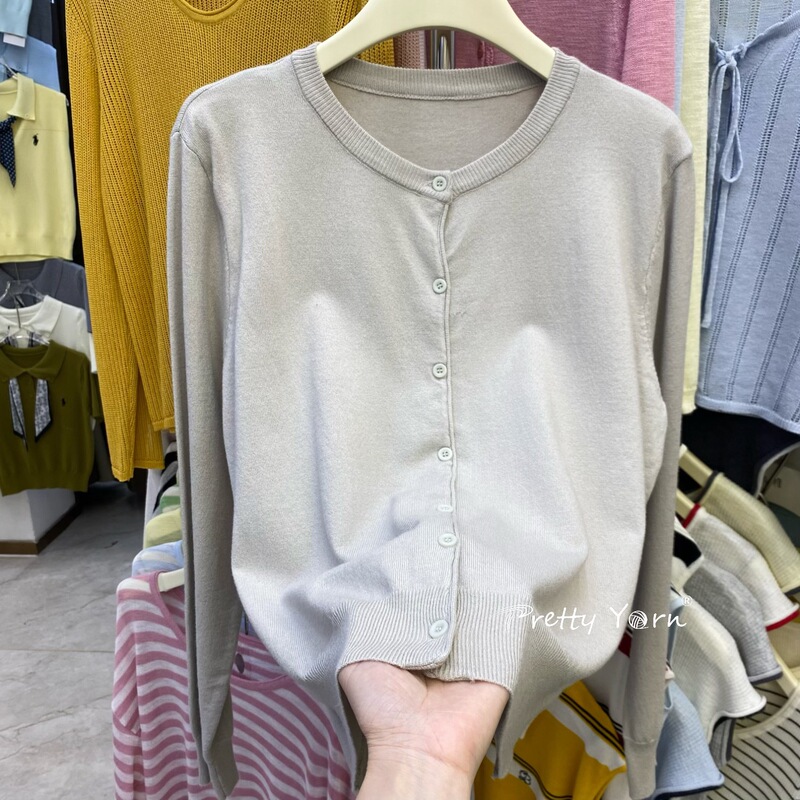 复古法式圆领针织开衫2025早秋新款清新森女系小个子简约百搭上衣|undefined