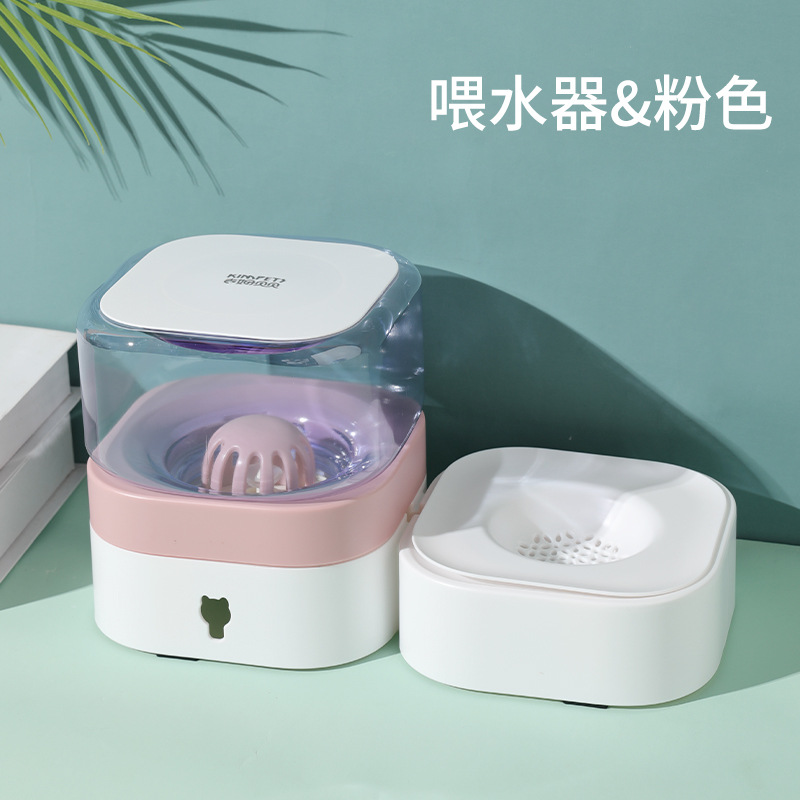 Alimentador automático para mascotas extraíble y lavable de acero inoxidable perro tazón doble tazón gato perro mascota fuente de agua potable transfronteriza al por mayor