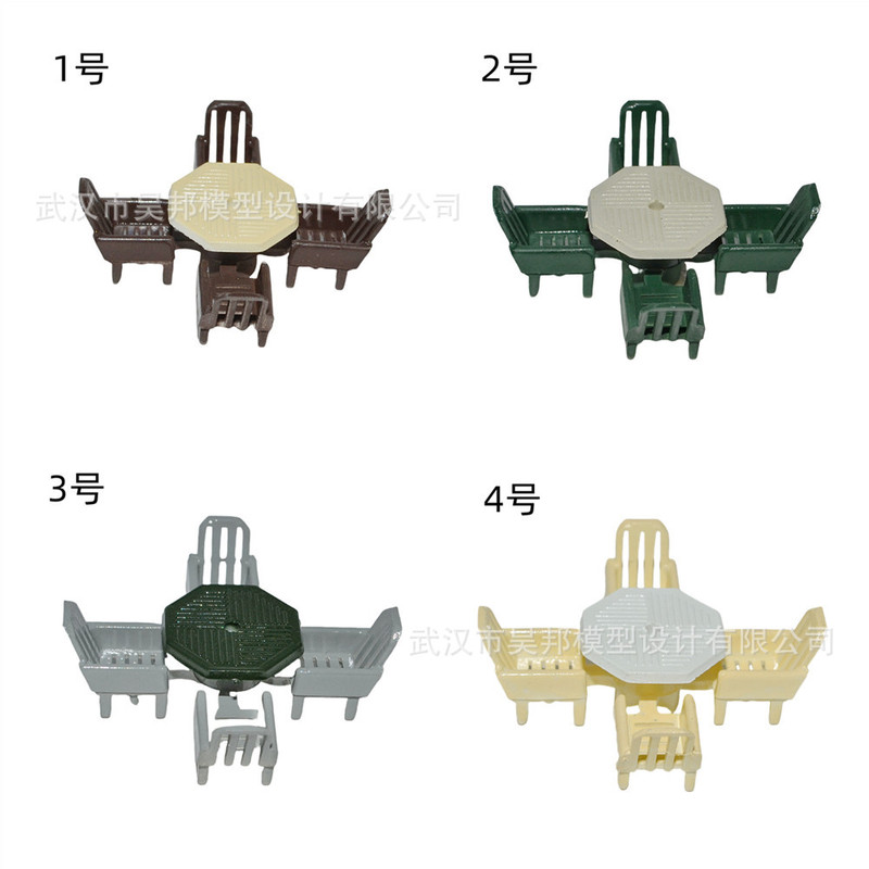Outdoor Model Integrated Table and Chair Architectural Sand Table Modeling Material DIY Miniature Scene Model