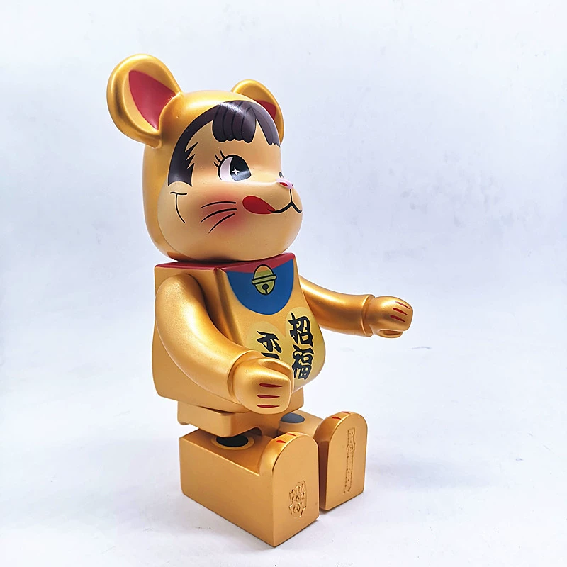 Сувенирный Медведь Bearbrick Bearbrick Bear Fuji Модель Серебряное молочное «девушка» рука об руку