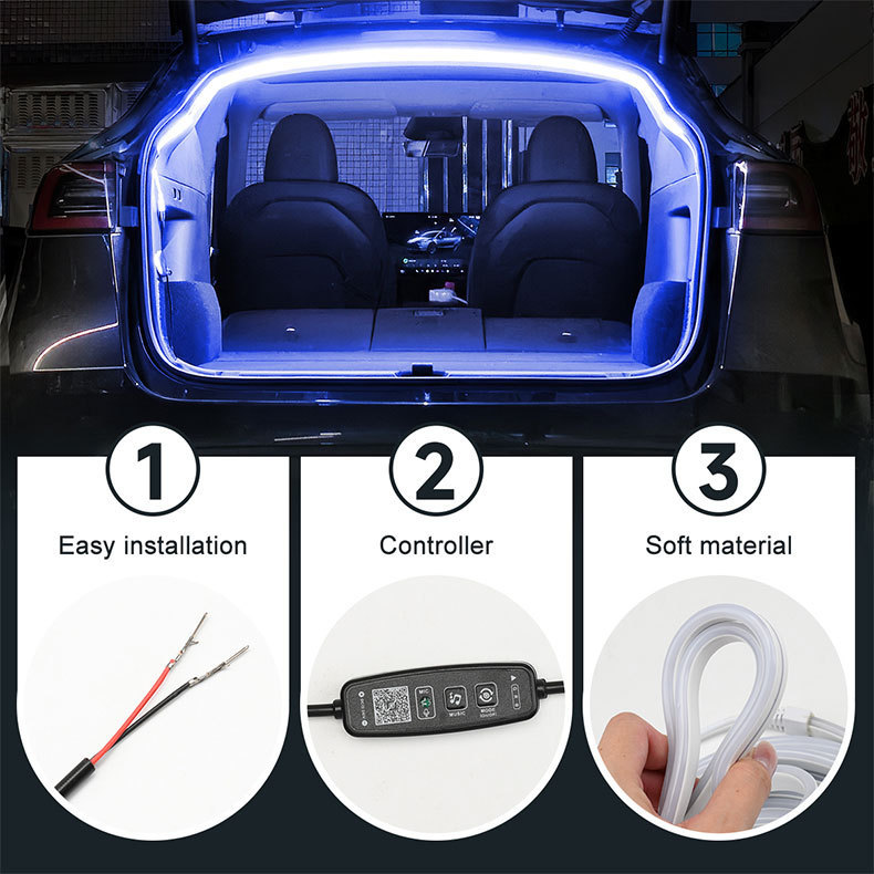 Cross-Border Gm Colorful Trunk Light Pin Model App Dynamic Tail Light Rgb Ambient Light Led Music 12V