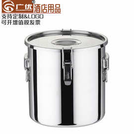 不锈钢304密封桶 带扣加厚汤桶1.2厘无磁多用桶酒店商用桶批发