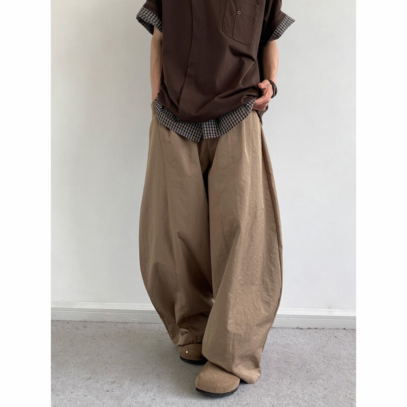 Japanese Retro Basic Scimitar Cargo Pants Men Spring Autumn Ins Boyfriend Style Loose Wide-Leg Casual Trousers