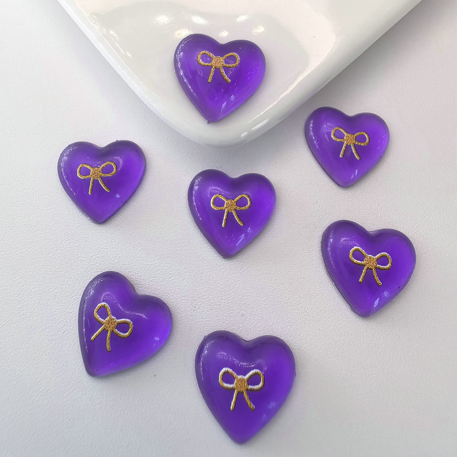 爱心贴片座装饰品树脂diy平底心形美甲饰品美甲钻0018.j