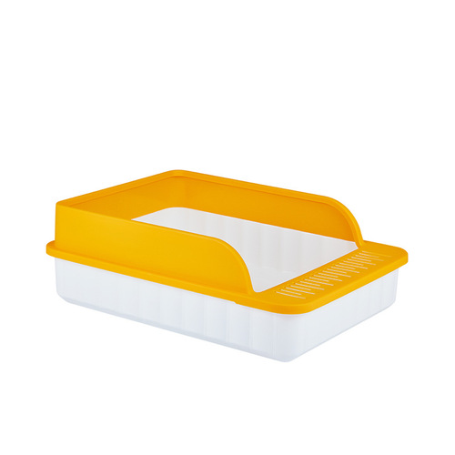Piano Key Cat Litter Box Semi-Closed Cat Toilet Splash-Proof Large Top-Loading Cat Litter Pan Pet Cat poop cat urine pan