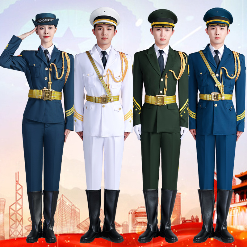 Flag-Raising Clothing Student Dress Flag Class Honor Guard Military Band Snare Drum Uniform Suit Spring Men's and Women's Performance Clothing