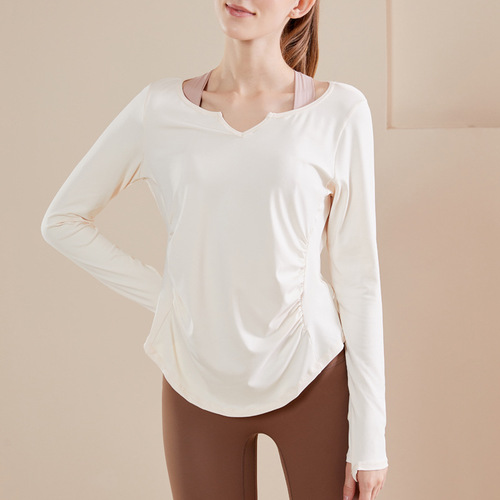 Slimming Yoga Women's Quick-Drying Fitness Top Pilates Training Long-Sleeved Top Running Hoodie Autumn Style