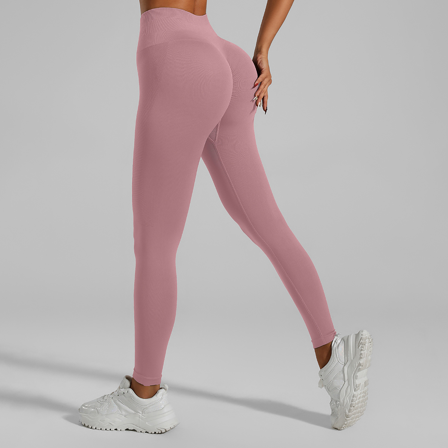 Transfronterizo nuevo apretado de cintura alta Pantalones deportivos de levantamiento de cadera de las mujeres pantalones de fitness deportes Peach Hip nude yoga pantalones de las mujeres