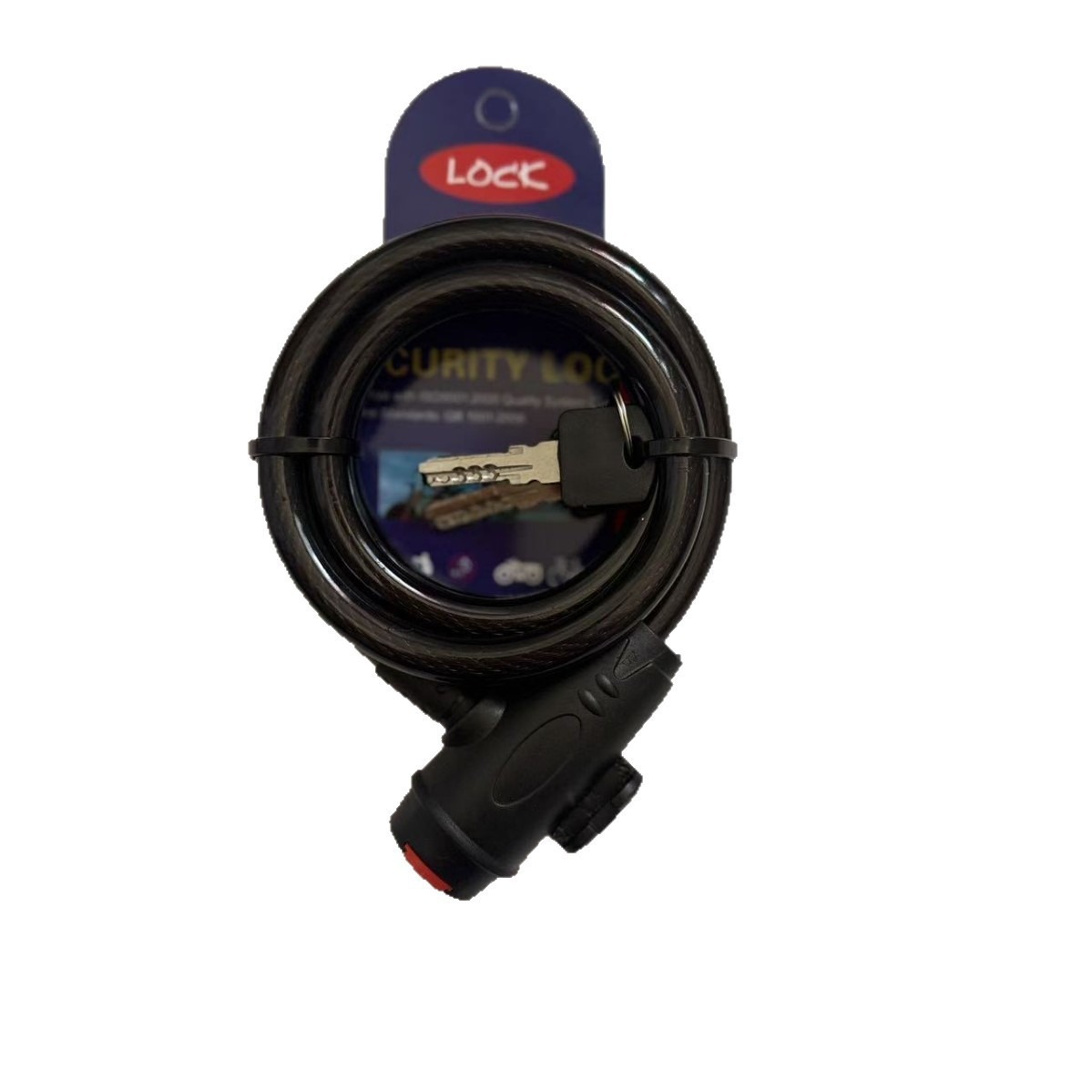 Candado Antirrobo para Bicicleta de Montaña Cable de Acero y PC Reforzado con Llave y Contraseña
