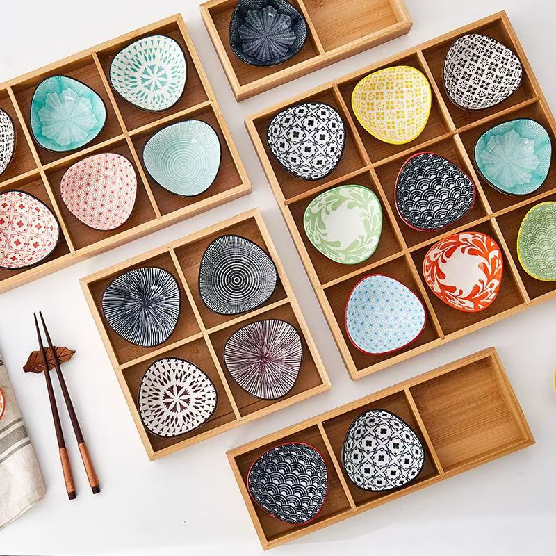 囲炉竹木九宮格食器皿火鍋店ソース皿野菜トレー焼肉木皿盛り合わせ